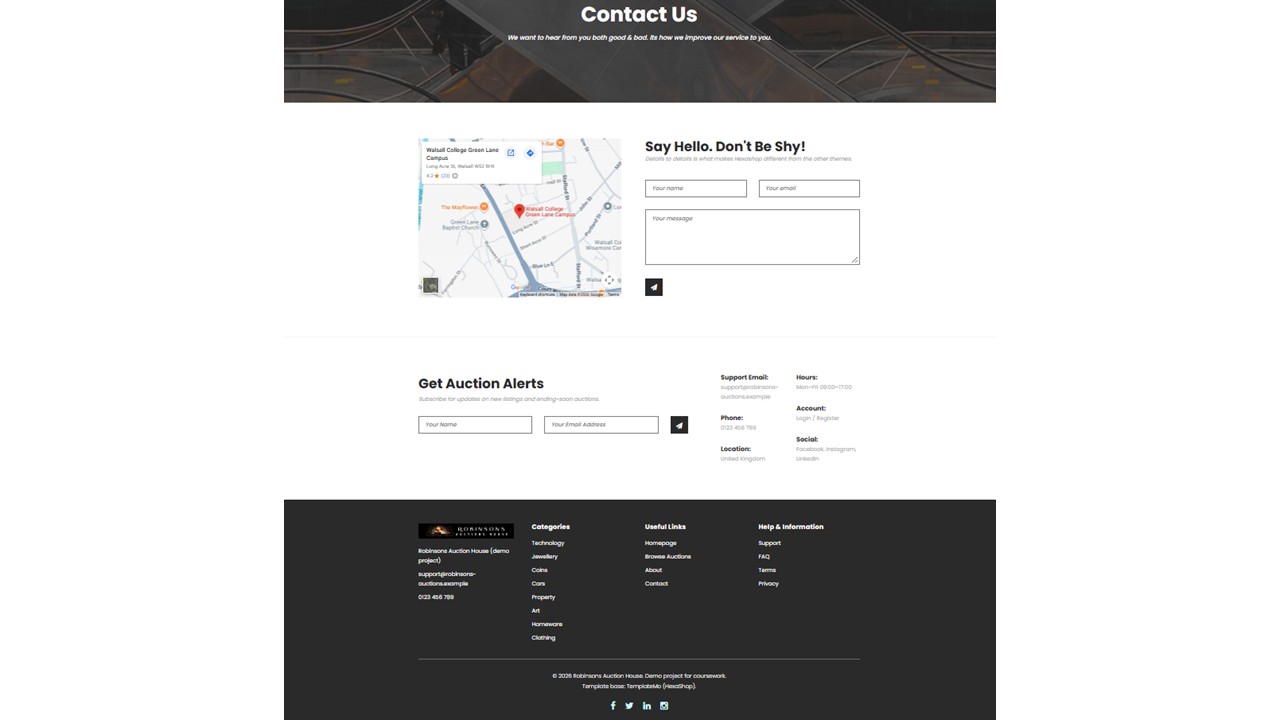 Robinsons Contact Form