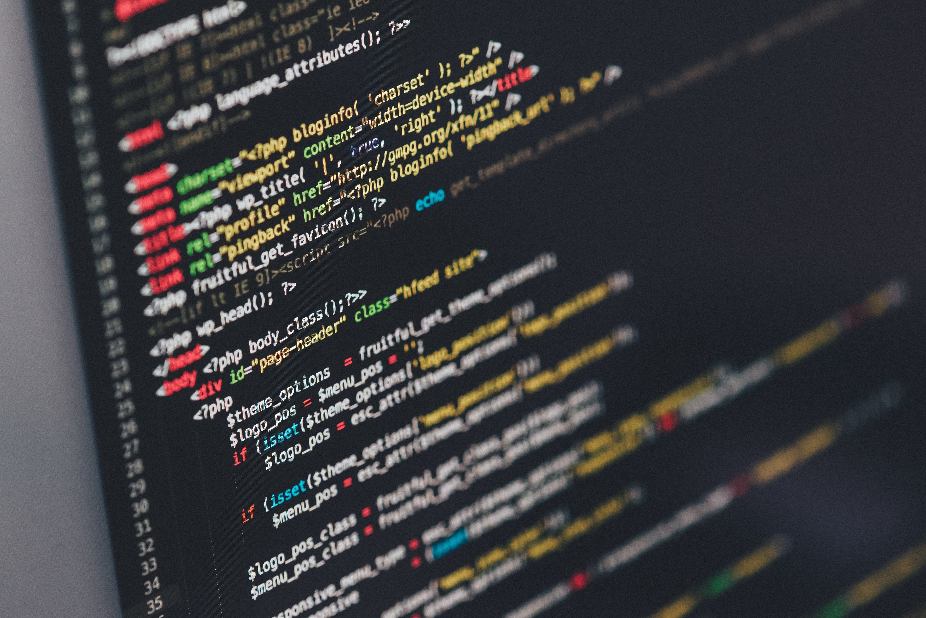 Example coding screen